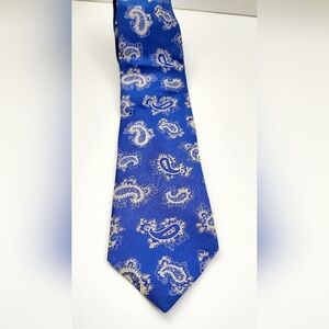 Roundtree & Yorke Paisley Silk Blue Extra Long Men's Tie